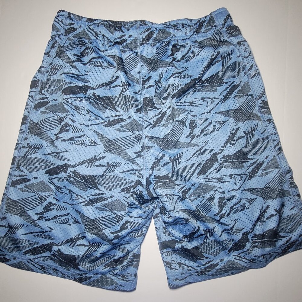 Nike Mens Baby Blue and Black Athletic Shorts with Drawstring Size Medium